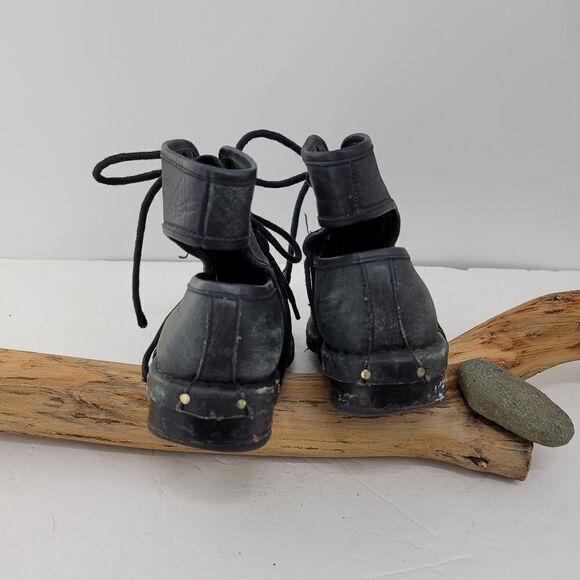 Jeffrey campbell distressed black leather open back booties - Picture 7 of 12